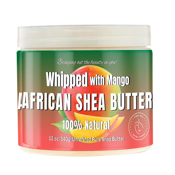 RA COSMETICS Whipped With Mango African Shea Butter – 340g | Deep Moisture, Skin Softening & Glow Repair