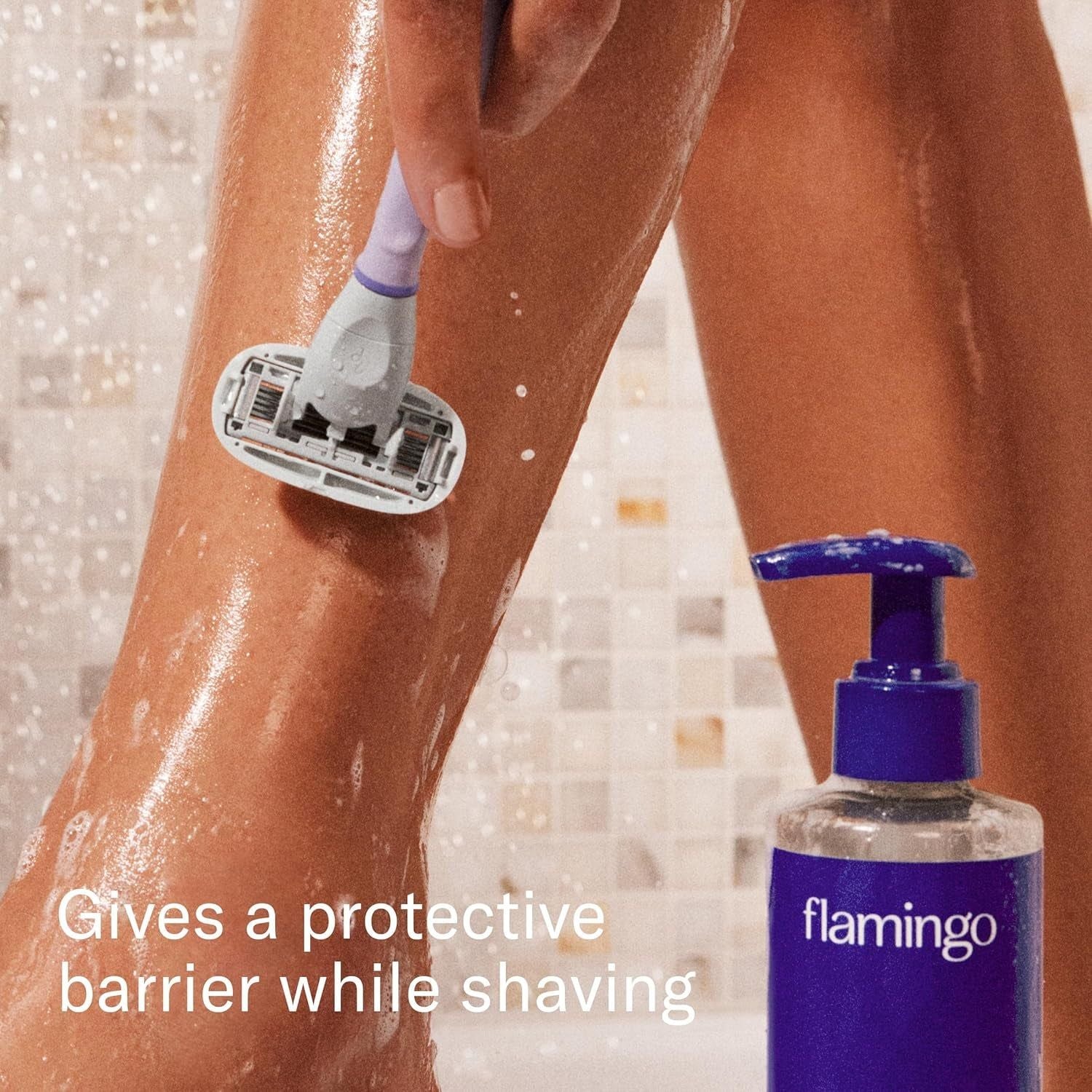 Flamingo Razor Shaving Set for Women – Lilac | 5-Blade Razor, Nourishing Shave Oil & Shower Holder