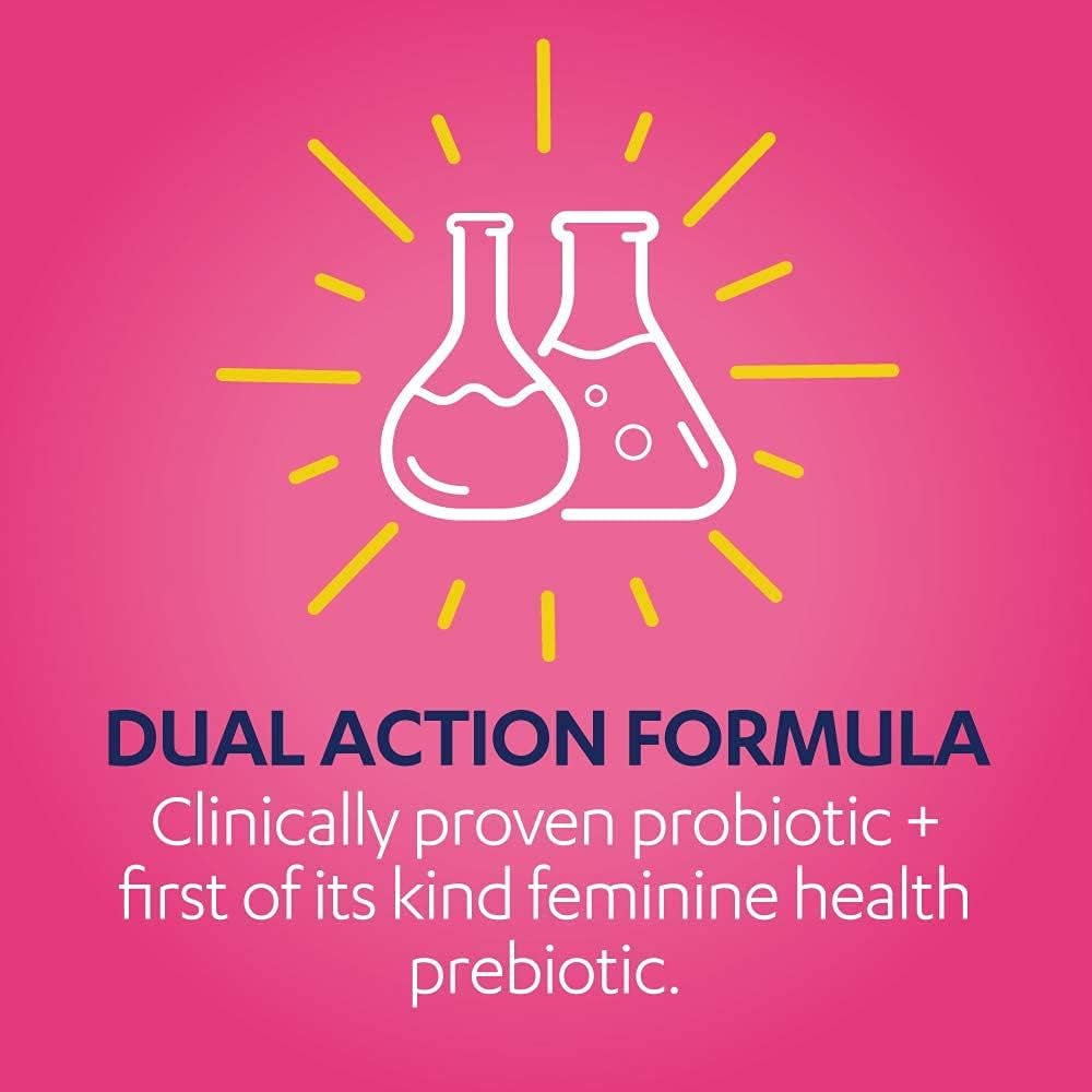 AZO Dual Protection, Urinary + Vaginal Support – 30 Capsules | Clinically Proven Probiotic & Prebiotic for Feminine Wellness