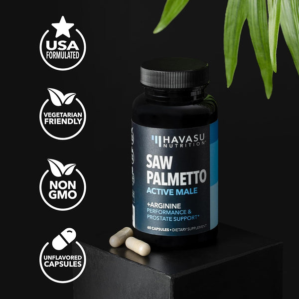 HAVASU NUTRITION Saw Palmetto Active Male – 60 Capsules | Prostate, Performance & Hair Support