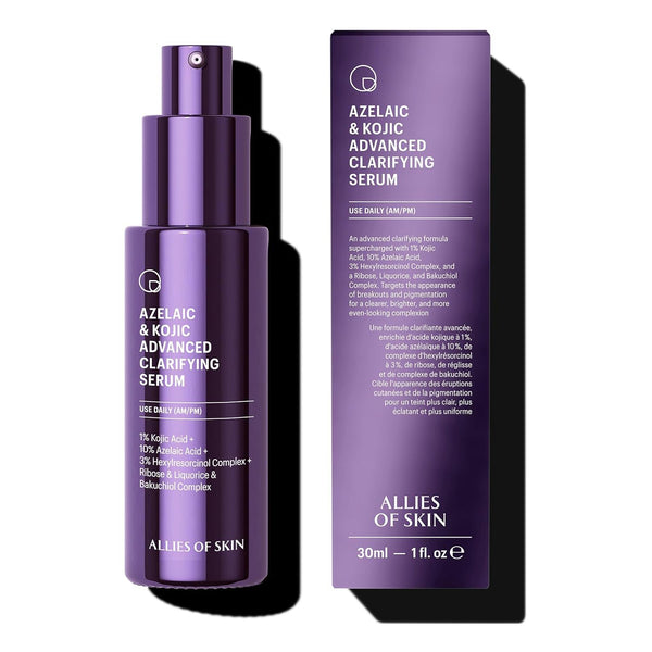 Allies of Skin Azelaic & Kojic Advanced Clarifying Serum – 30ml | 33% Clearer Skin in 1 Month