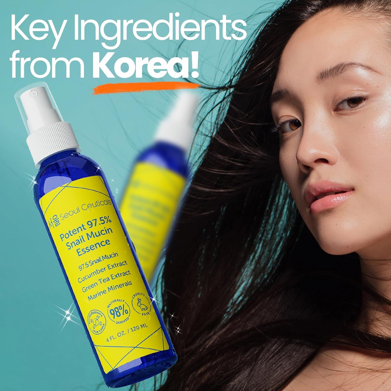 SeoulCeuticals Potent 97.5% Snail Mucin Essence – 120ml | Hydrating & Anti-Aging K-Beauty Mist