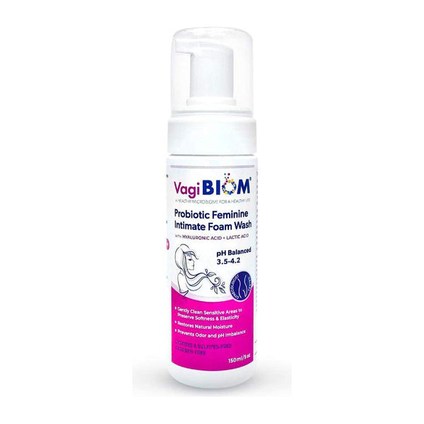 VagiBiom Probiotic Feminine Intimate Foam Wash – 150ml | Hydrating & pH-Balancing Cleanser