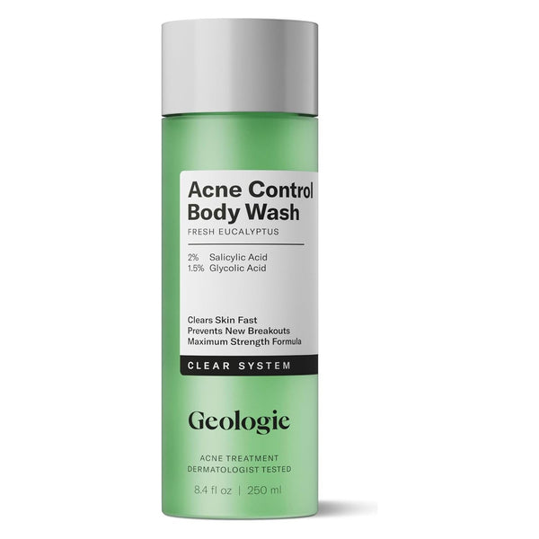 Geologie Acne Control Body Wash 8.4 fl oz - 250ml  – Clear, Smooth Skin Without the Harshness