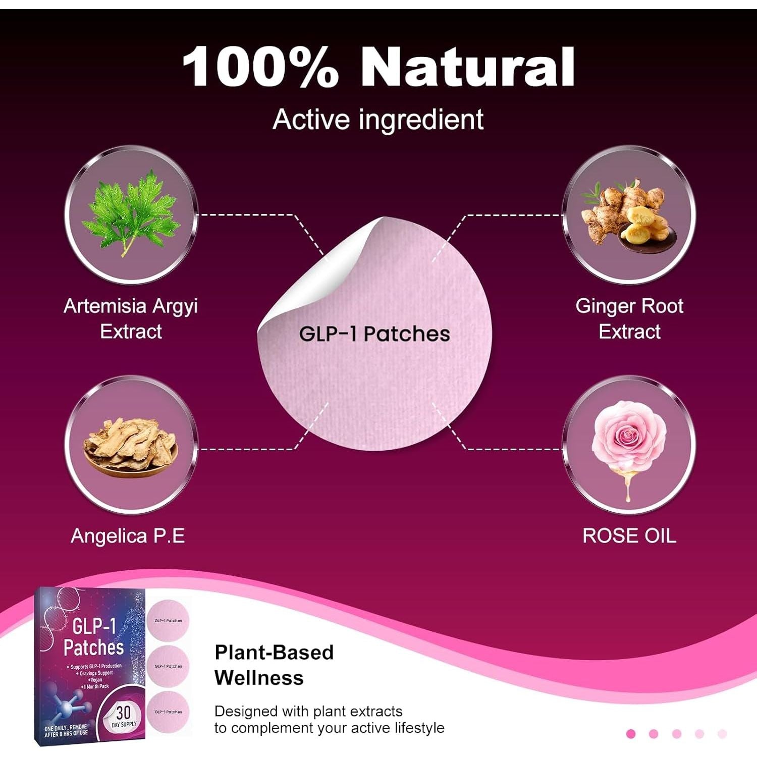 KMLWXD GLP-1 Patches – 30 Patches | Needle-Free Appetite Control & Metabolic Support