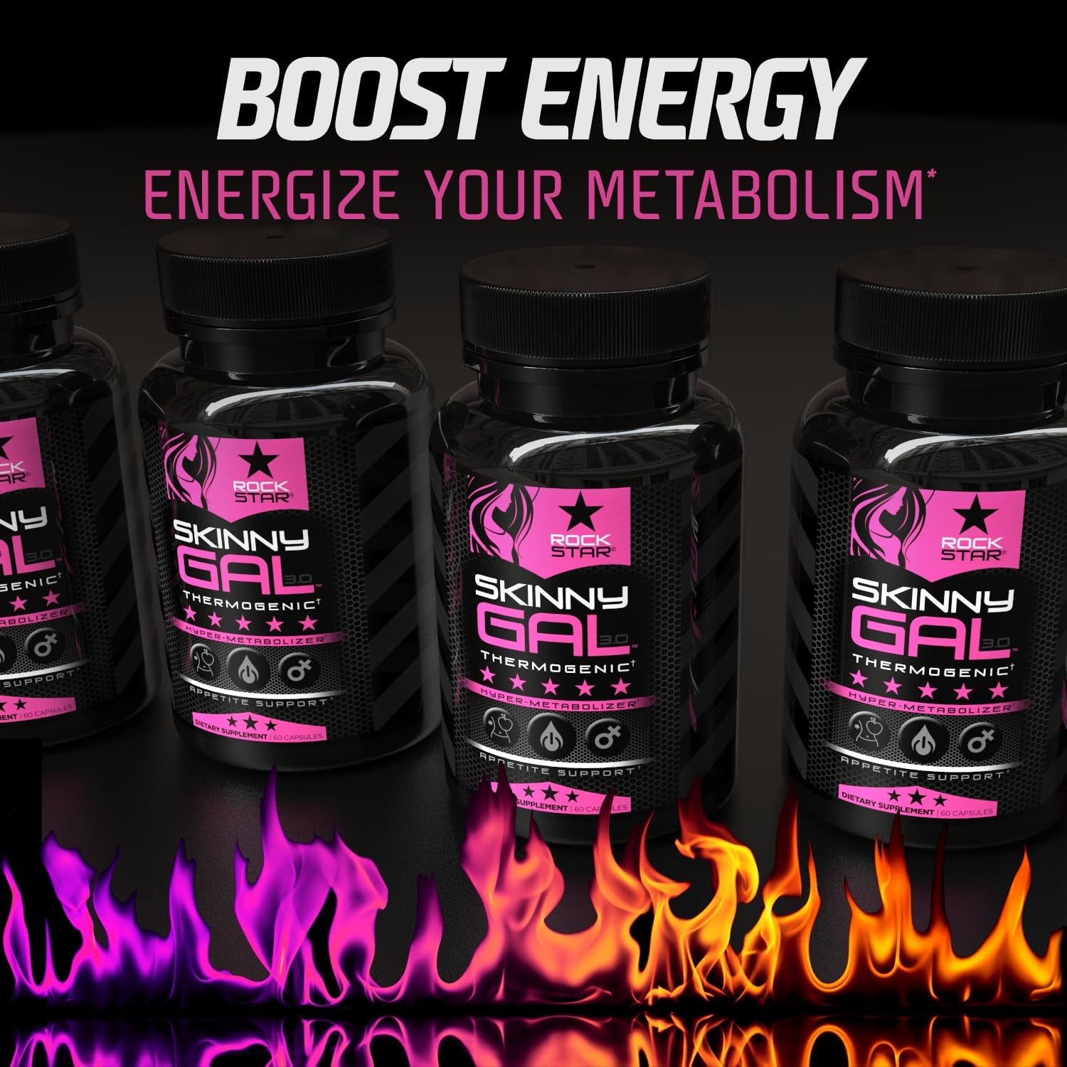 Rockstar Skinny Gal 3.0 – 60 Capsules | Thermogenic Fat Burner for Women with Appetite Control & Natural Energy Boost
