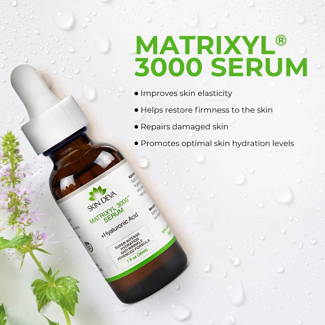 SKIN DEVA Matrixyl 3000™ Serum + Hyaluronic Acid – 30ml | Collagen-Boosting Anti-Aging Serum