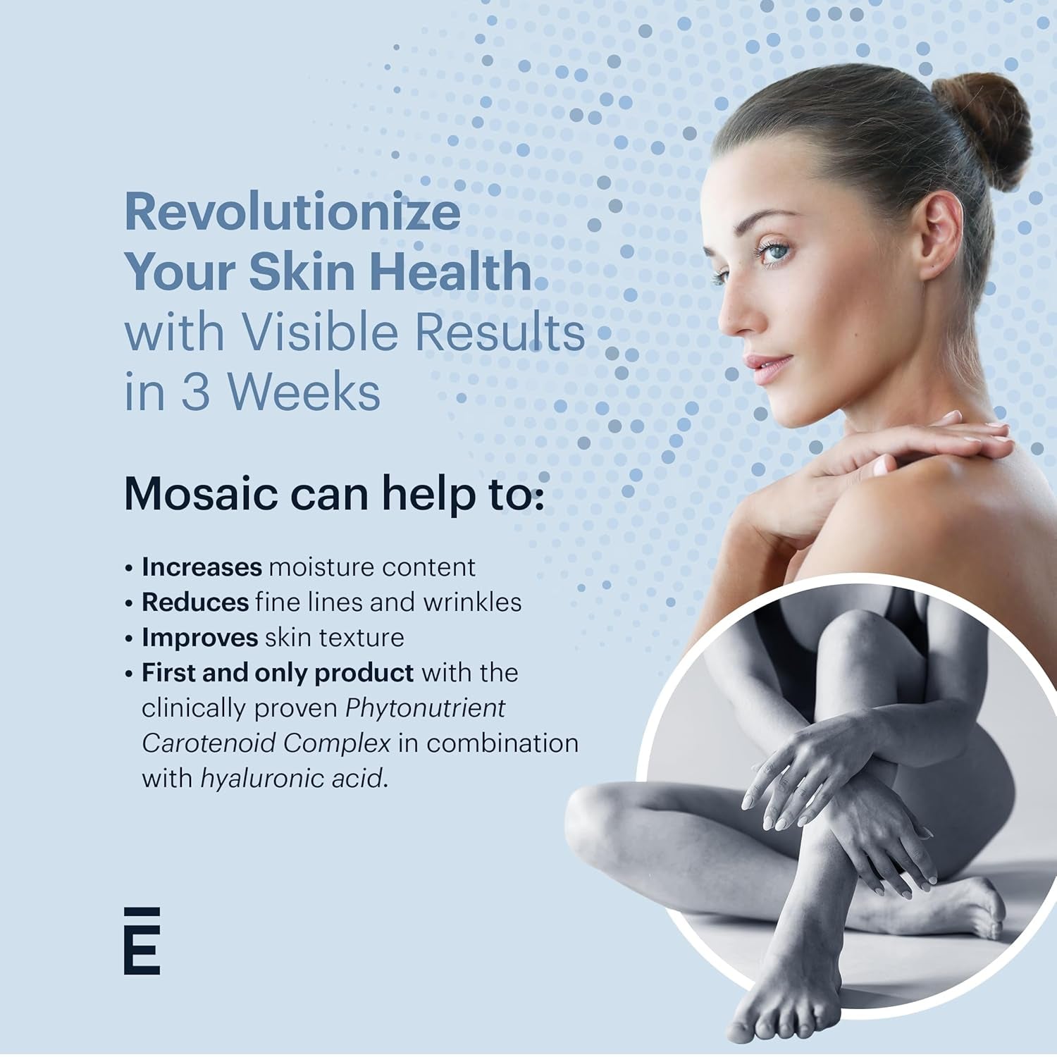 Mosaic - Hyaluronic Acid Supplement - Clinically Proven - Fights Fine Lines & Skin Aging - Collagen Supplement - 30-Day Supply (Vegan Softgels)