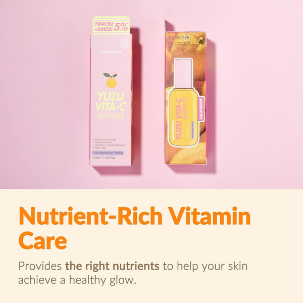 LALARECIPE Yuzu Vita-C Ampoule – 50ml | Brightening Korean Vitamin C Serum with Jeju Yuzu Extract