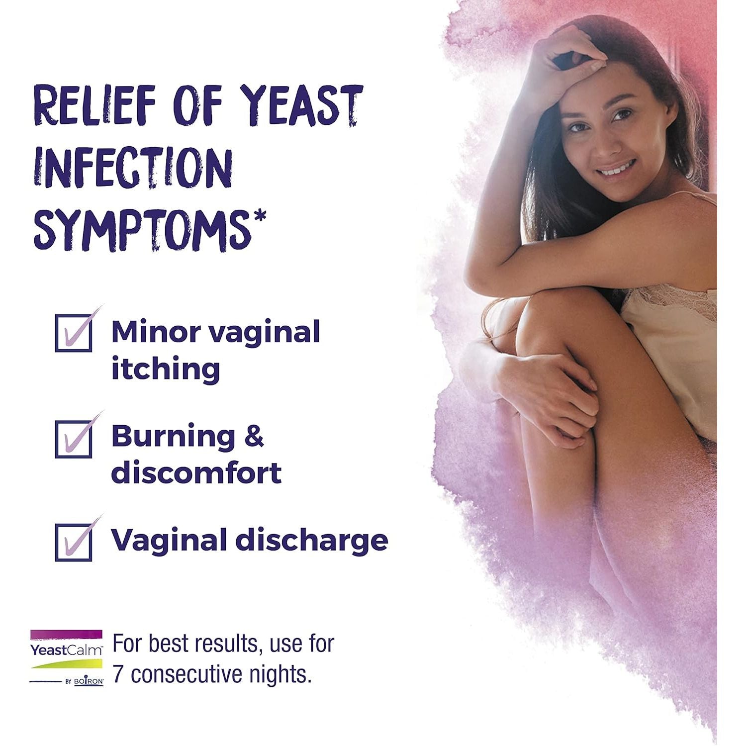 Boiron YeastCalm Homeopathic Medicine – 7 Suppositories | Vaginal Itching & Burning Relief