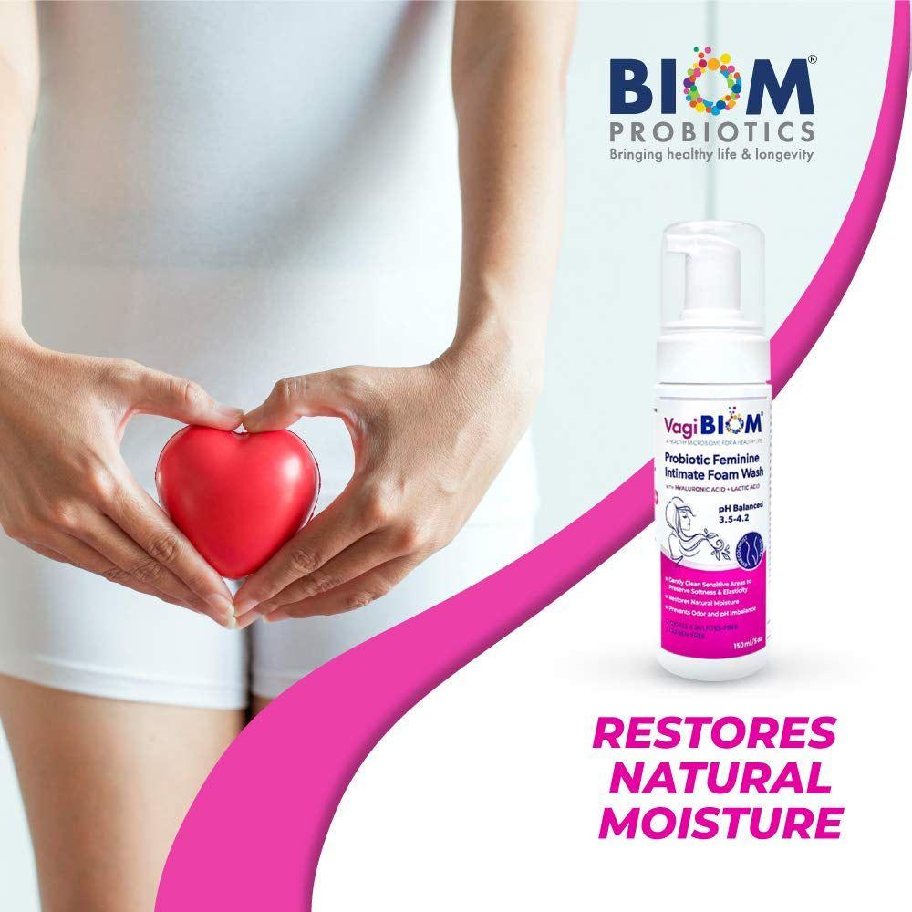 VagiBiom Probiotic Feminine Intimate Foam Wash – 150ml | Hydrating & pH-Balancing Cleanser