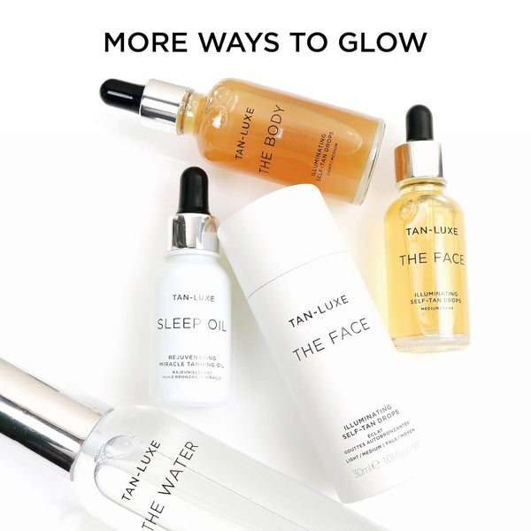 TAN-LUXE The Water Hydrating Self-Tan Water – 200ml (Medium/Dark) | Clear, Weightless Self-Tanner for a Natural, Streak-Free Glow