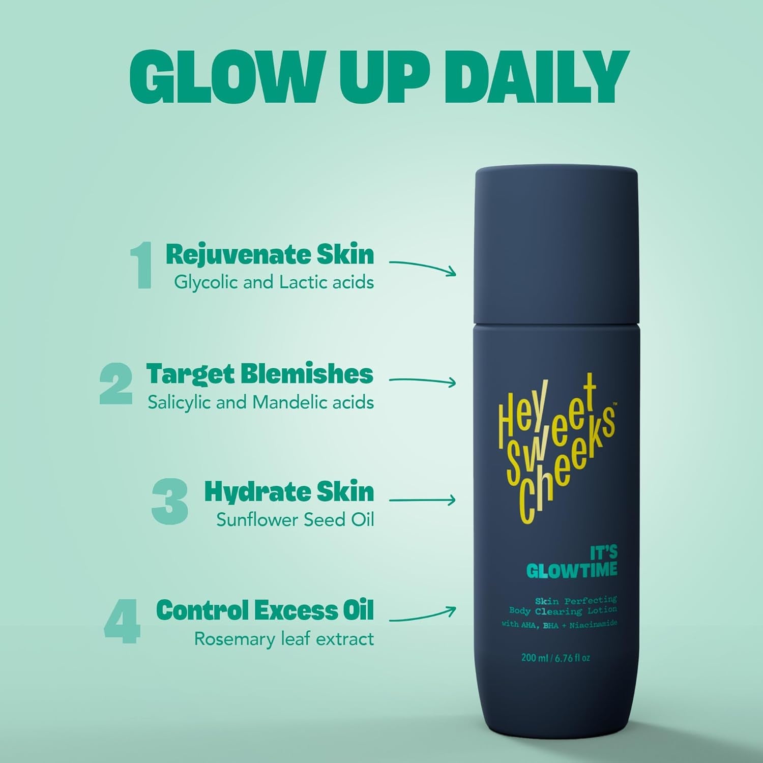 HEY SWEET CHEEKS It's Glowtime Skin Perfecting Body-Clearing Serum - 200ml 