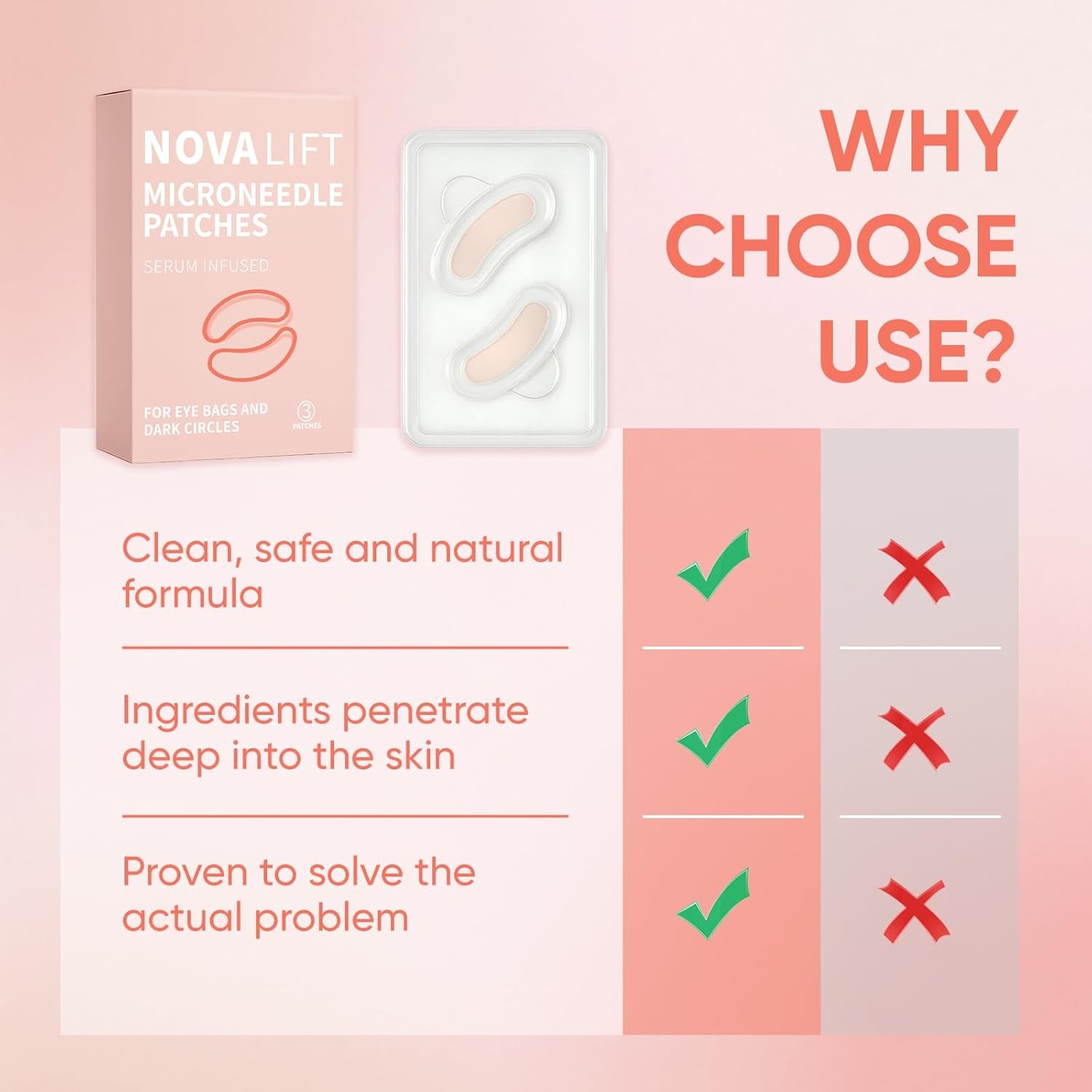 Micro Eye Patches – under Eye Patchs Smile Line Patches for Puffy Eyes and Dark Circles (1BOX(3 Pairs))