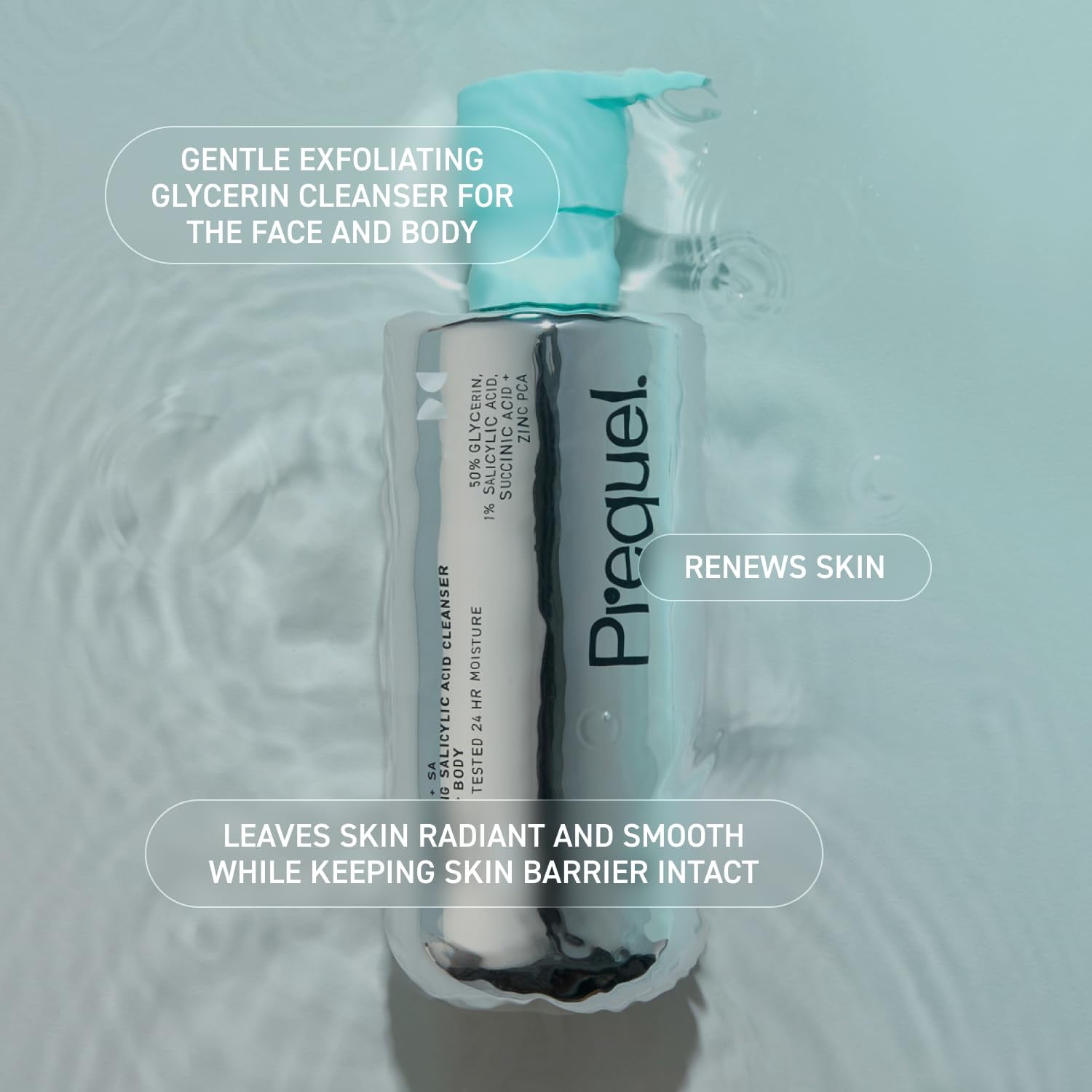 Prequel Gleanser + SA | Non-Drying Salicylic Acid Cleanser – 400ml (Pack of 2)
