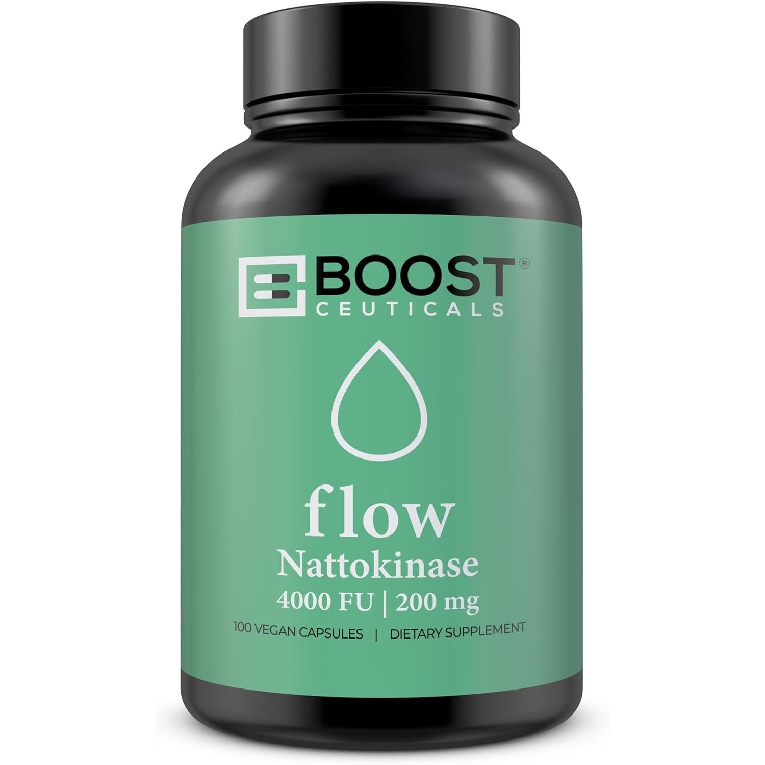 BoostCeuticals Flow Nattokinase 4000FU | 200mg – 100 Vegan Capsules | Heart, Circulation & Blood Flow Support