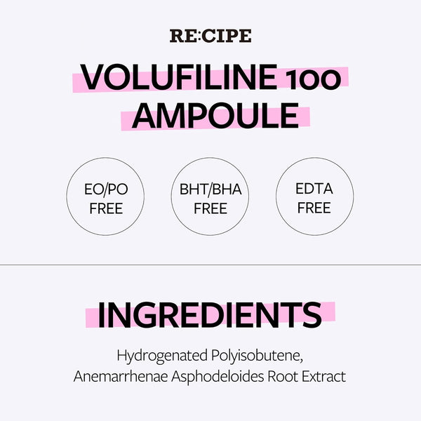 RE:CIPE Volufiline Ampoule 100% – 10ml | Firming & Plumping Concentrate
