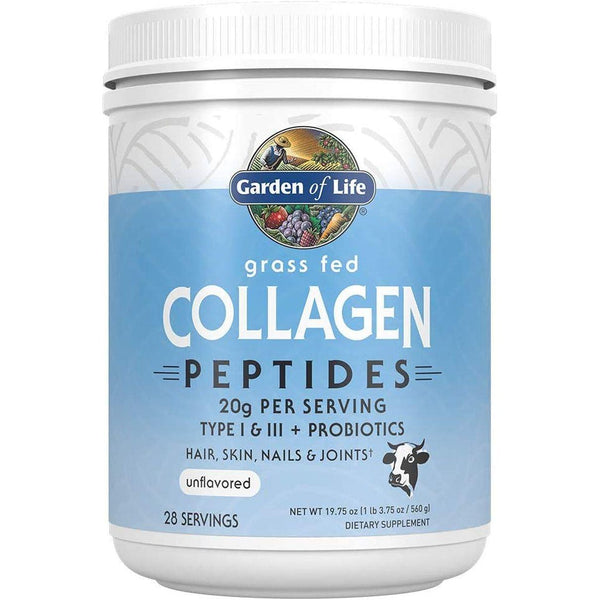 Garden of Life Grass-Fed Collagen Peptides Powder – 560g | Skin, Hair & Joint Support with Probiotics