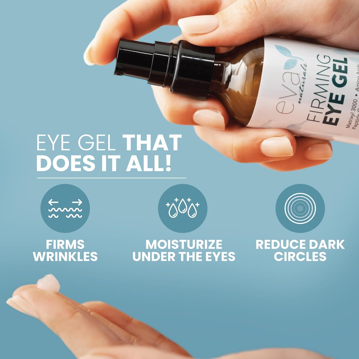 Eva Naturals Firming Eye Gel – 60ml | Reduces Puffiness, Dark Circles & Fine Lines