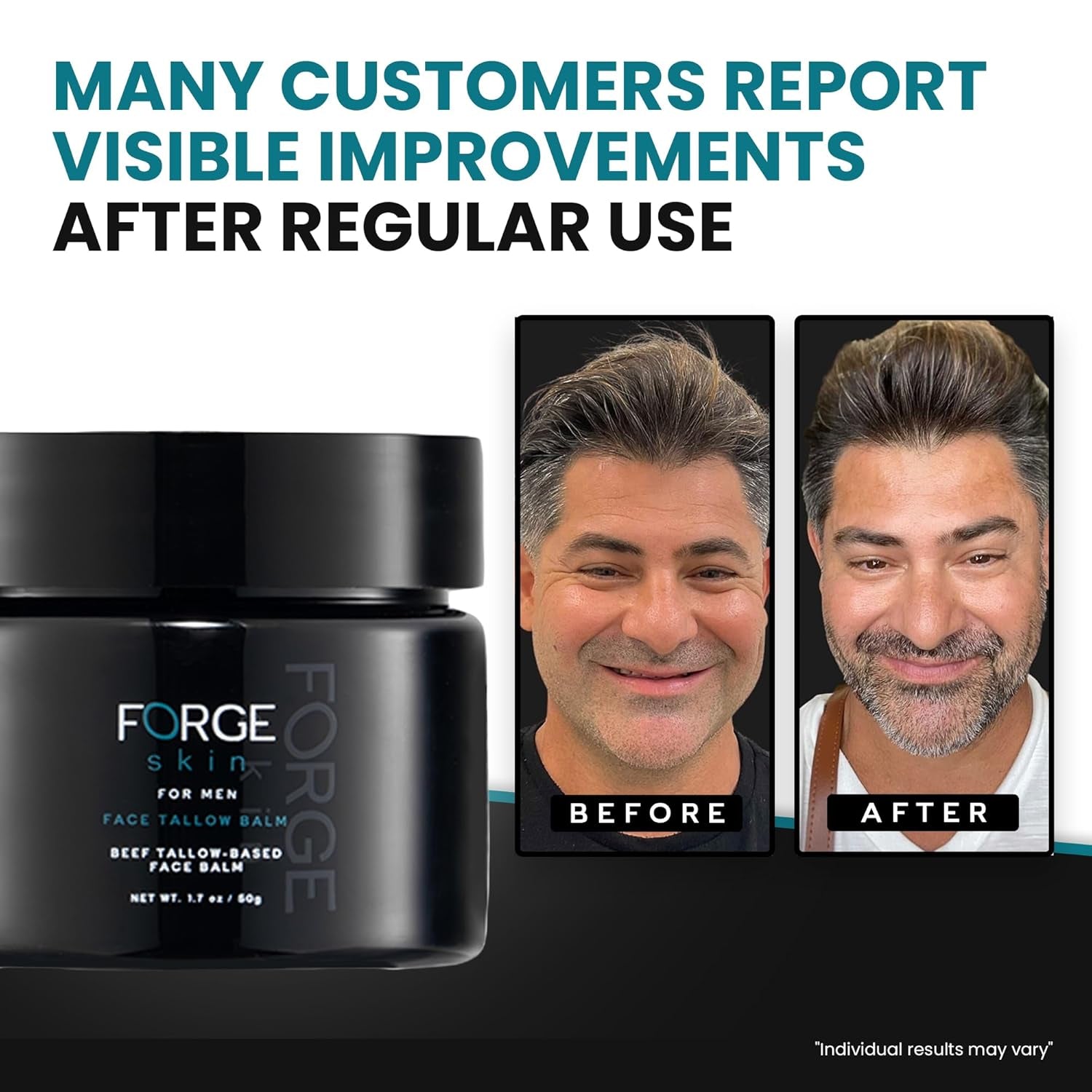 Forge Skin Face Tallow Balm for Men – 50g | Collagen-Infused Moisturiser for Hydration, Anti-Aging & Under-Eye Support