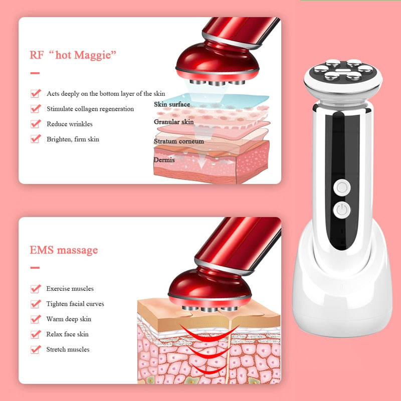 RF Beauty Device Facial Massager - Lift Tighten & Glow