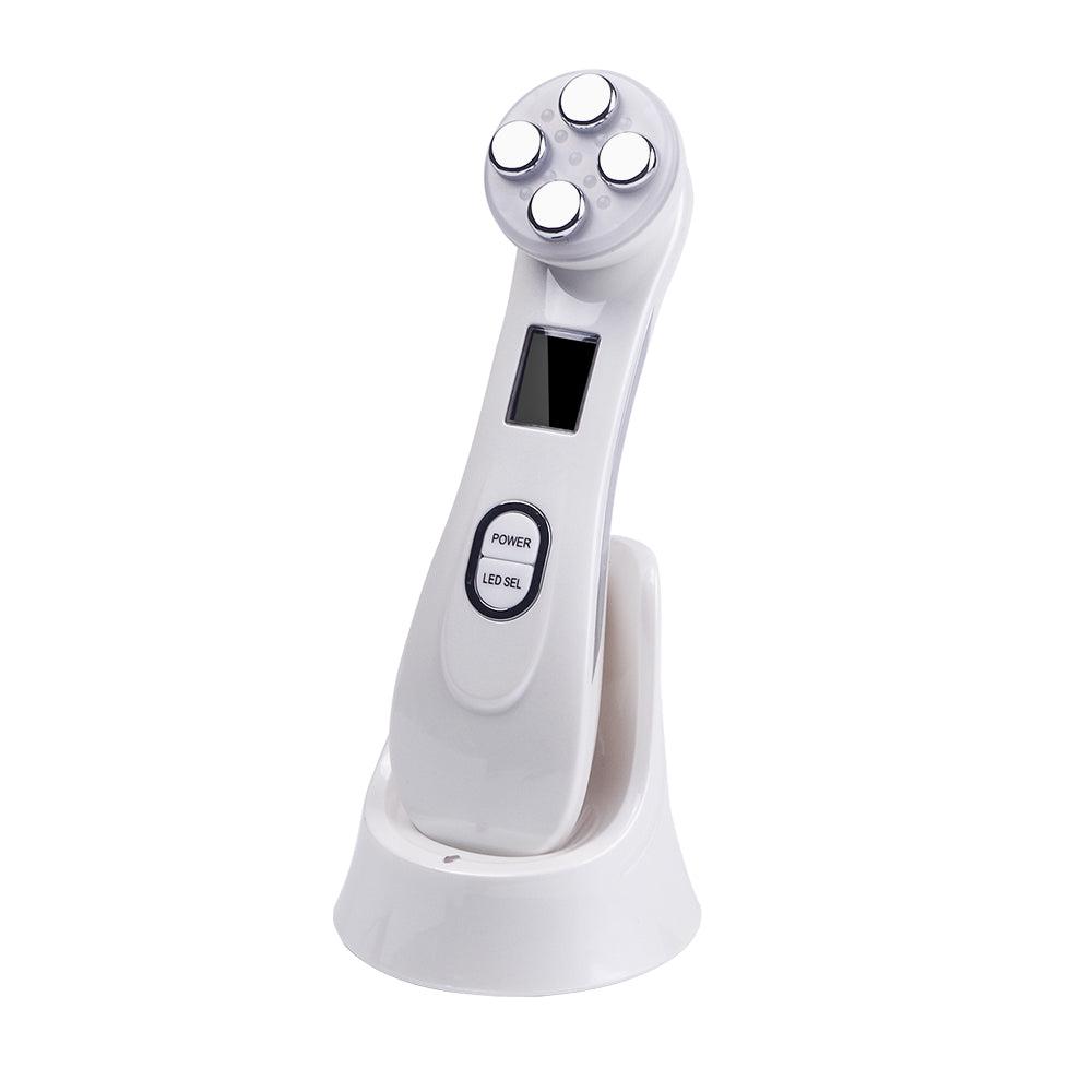 5-in-1 LED Light Therapy Facial Device – USB Rechargeable Skin Rejuvenation & Firming Beauty Tool for Wrinkles, Acne & Pigmentation