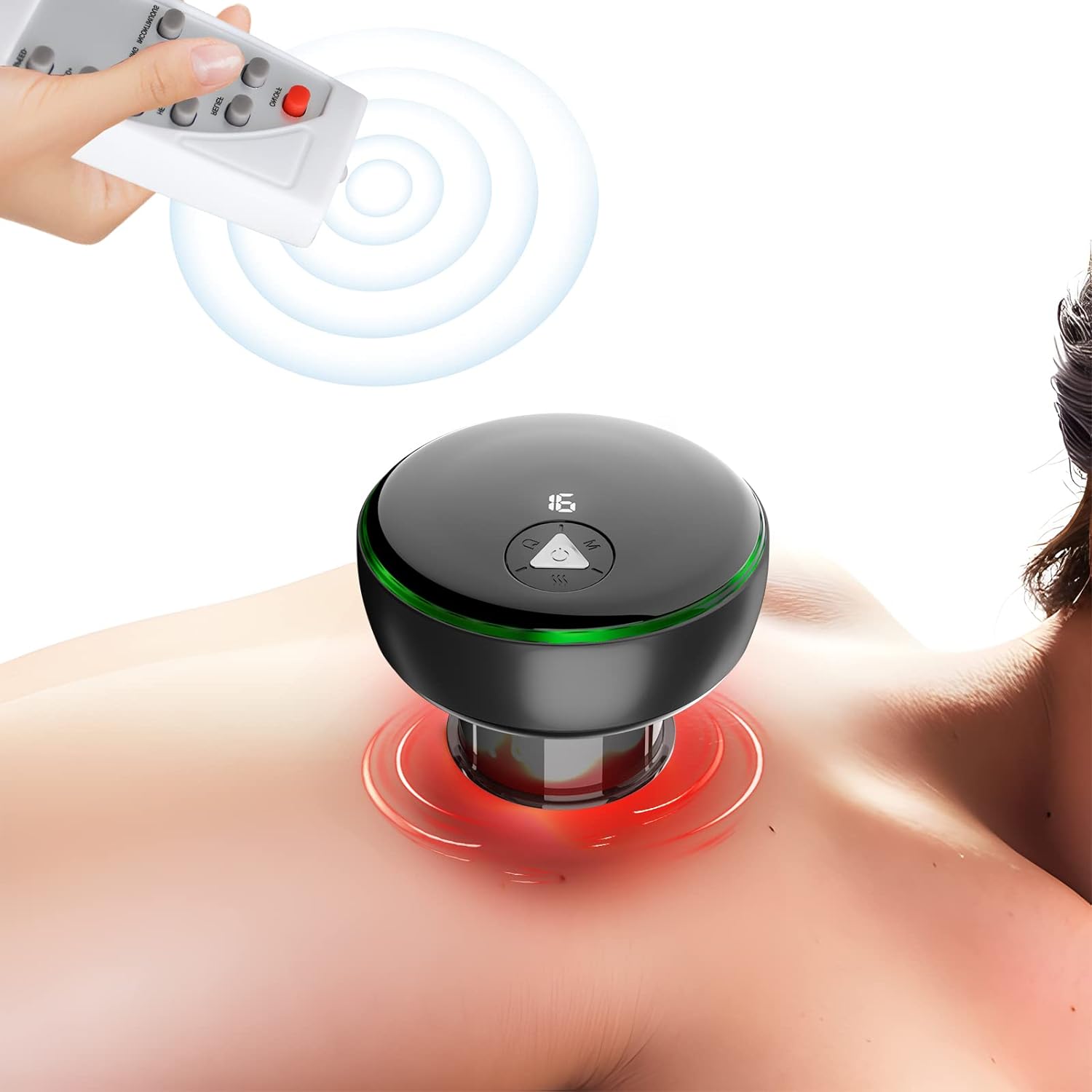 Electric Smart Cupping Therapy Set – 5-in-1 Remote Control Cupping Device with Red Light Therapy for Pain Relief & Muscle Recovery