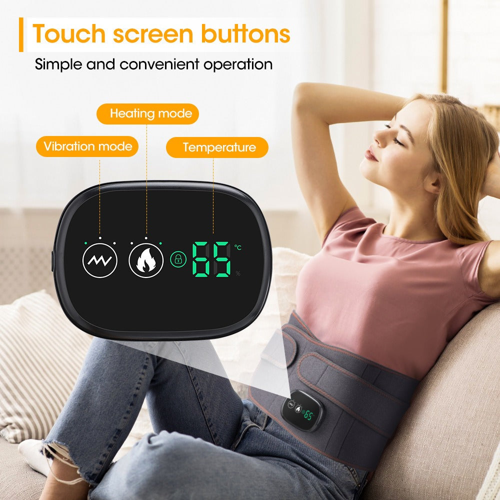 Adjustable Hot-Compress Lumbar Massage Belt – Infrared Heating & Vibration Waist Massager