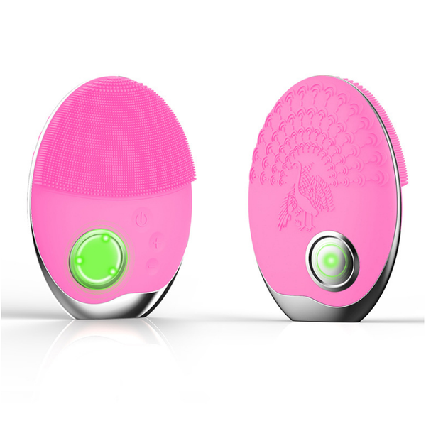 Multifunction Photon Therapy Facial Cleansing Brush – Waterproof Silicone Face Cleaner with Red, Blue & Green LED Light