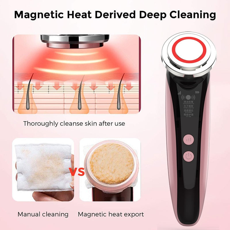 5-in-1 EMS RF LED Photon Beauty Device – Facial Skin Tightening, Lifting & Rejuvenation Tool with Ultrasonic & Ionic Therapy