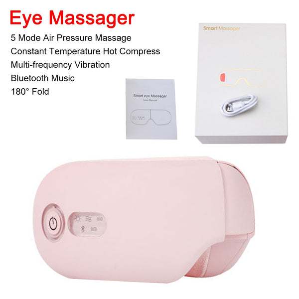 Bluetooth Smart Eye Massager – Hot Compress, Vibration & Air Pressure Therapy with Music