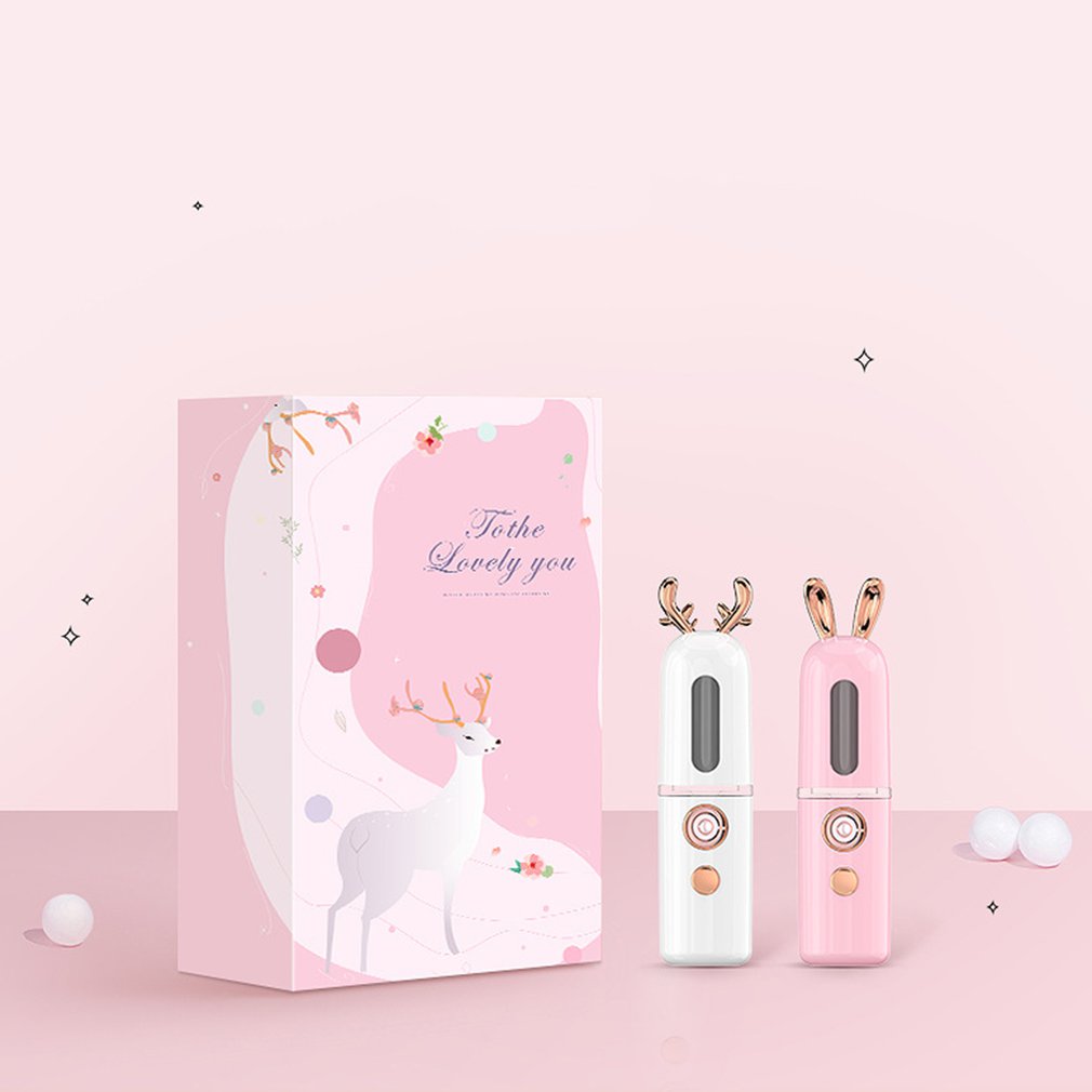 Nano Hydrating Facial Steamer – Negative Ion Portable Moisturising Spray (Cute Fawn & Bunny Design)
