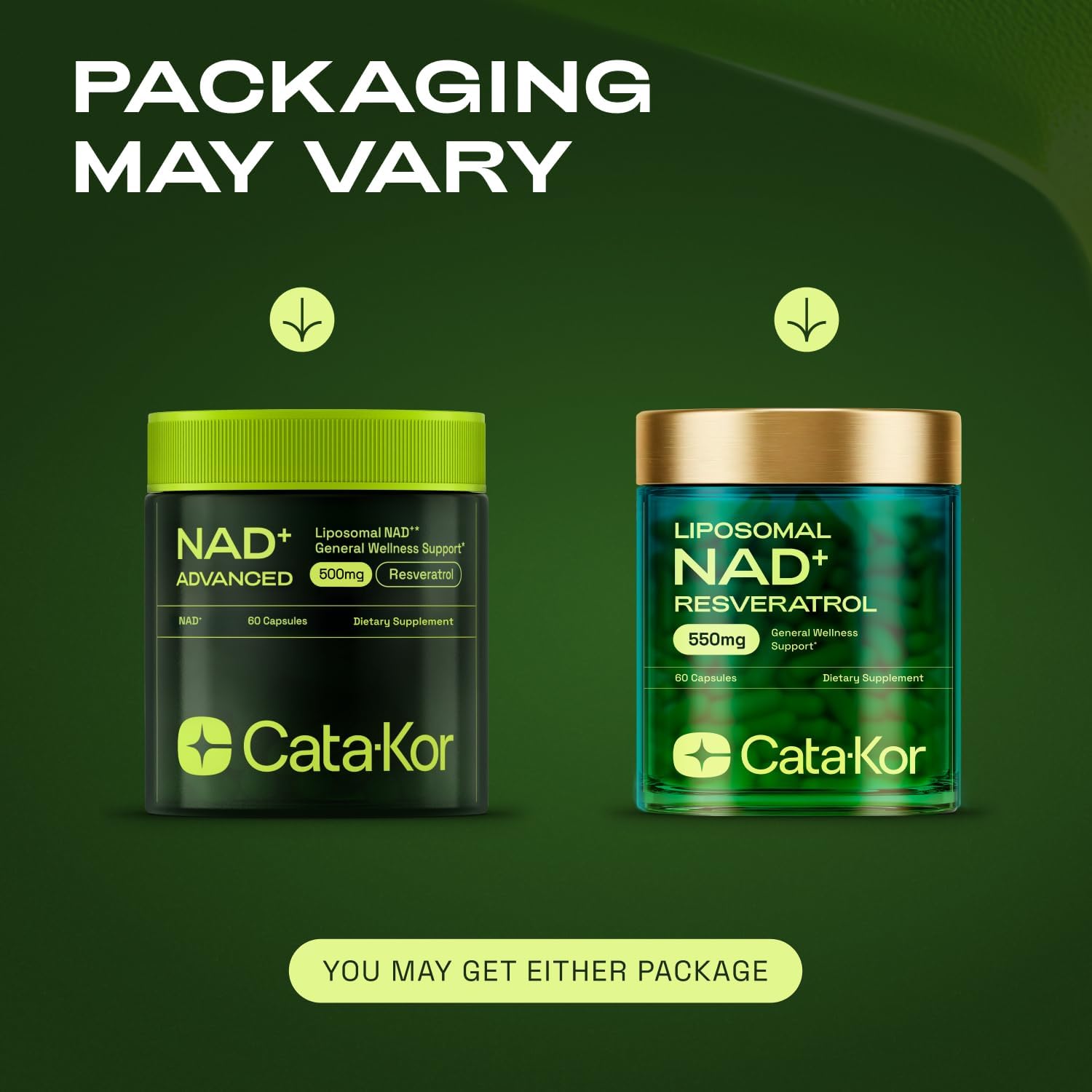 Cata-Kor NAD+ Advanced NMNH Alternative – 60 Capsules | Liposomal NAD+ & Resveratrol for Healthy Aging & Energy