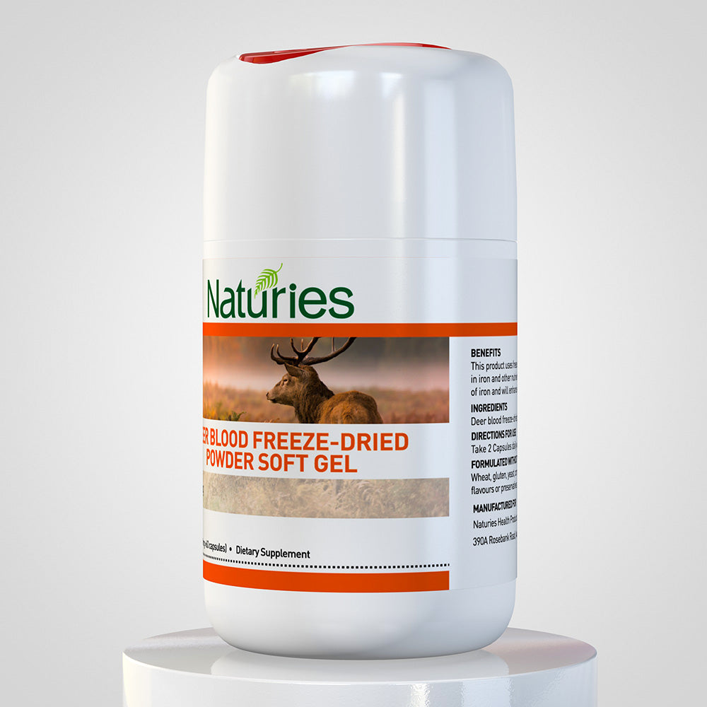 Naturies Deer Blood Freeze-Dried Powder – 60 Capsules | Premium Natural Tonic from New Zealand