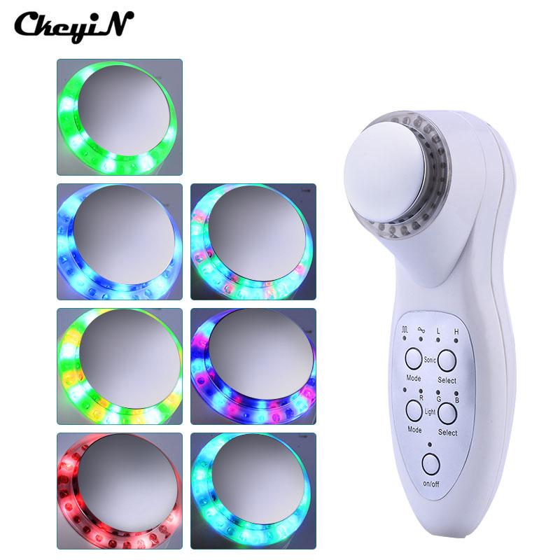 Portable 7-Color LED Photon Facial Spa Device – Ultrasonic Deep Cleaning & Skin Rejuvenation