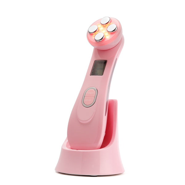 5-in-1 LED Light Therapy Facial Device – USB Rechargeable Skin Rejuvenation & Firming Beauty Tool for Wrinkles, Acne & Pigmentation