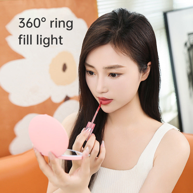 Mini Portable LED Light Makeup Mirror – Rechargeable Compact Beauty Mirror | 4 Colours
