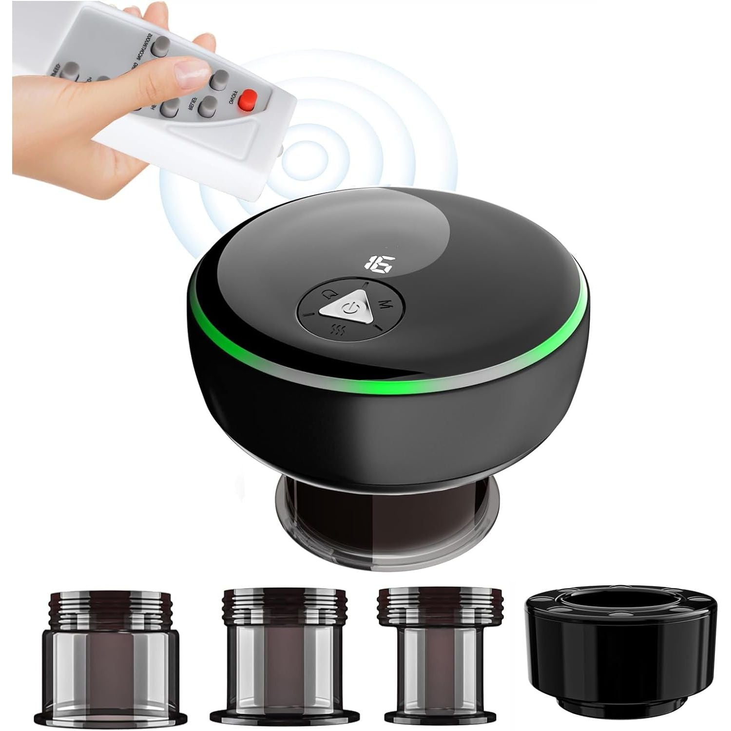 Electric Smart Cupping Therapy Set – 5-in-1 Remote Control Cupping Device with Red Light Therapy for Pain Relief & Muscle Recovery