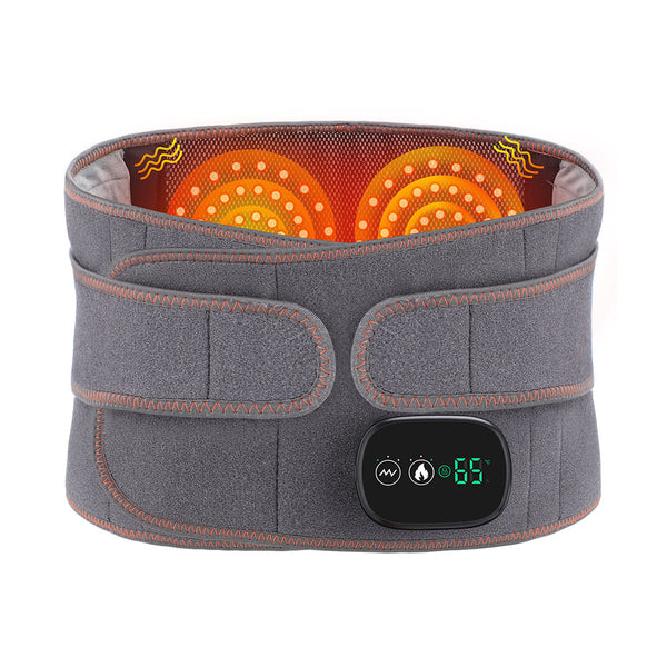 Adjustable Hot-Compress Lumbar Massage Belt – Infrared Heating & Vibration Waist Massager