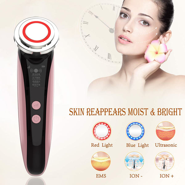 5-in-1 EMS RF LED Photon Beauty Device – Facial Skin Tightening, Lifting & Rejuvenation Tool with Ultrasonic & Ionic Therapy