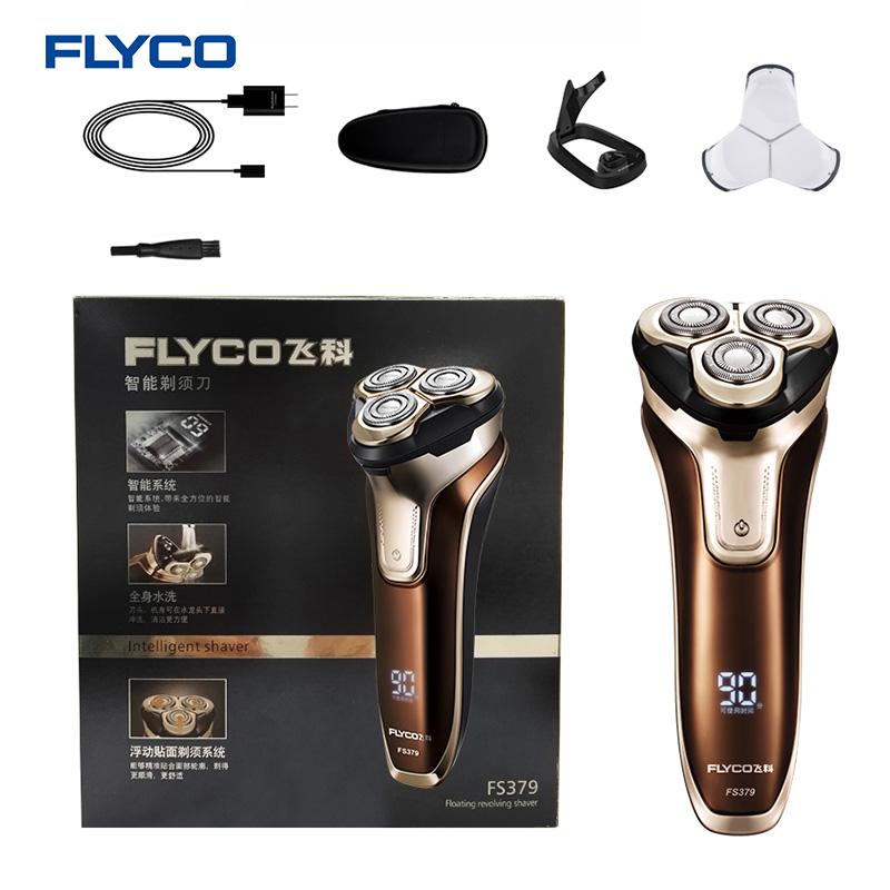 Flyco FS379 3D Floating Head Rechargeable Electric Shaver – LED, Washable, Fast Charge