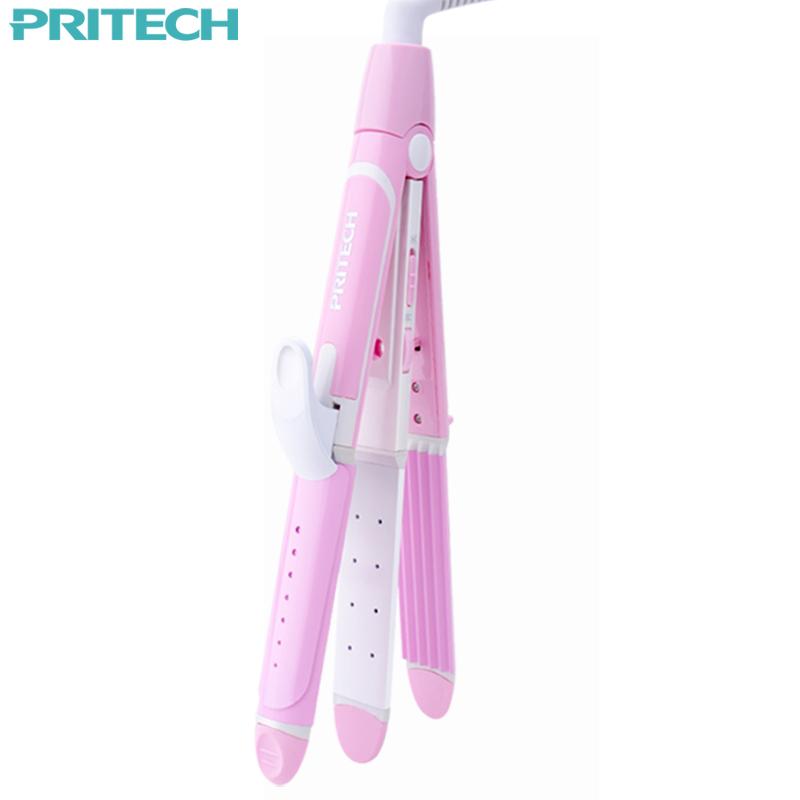 Pritech 3-in-1 Hair Straightener & Curler – Wet & Dry Electric Styling Iron for Professional Salon Results