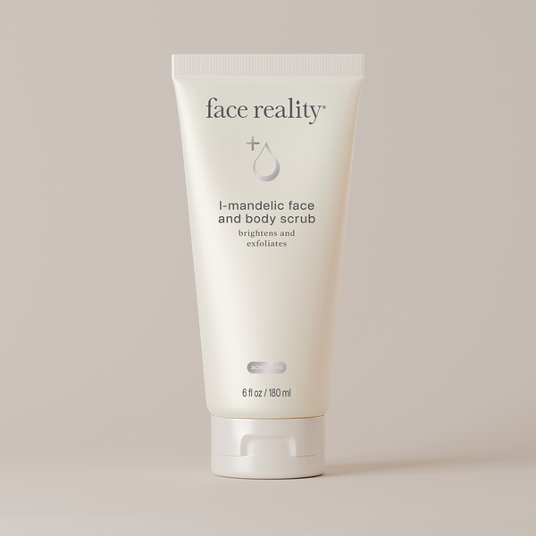 Face Reality Skincare L-Mandelic Face & Body Scrub – 180ml | Dual-Action Exfoliating Cleanser