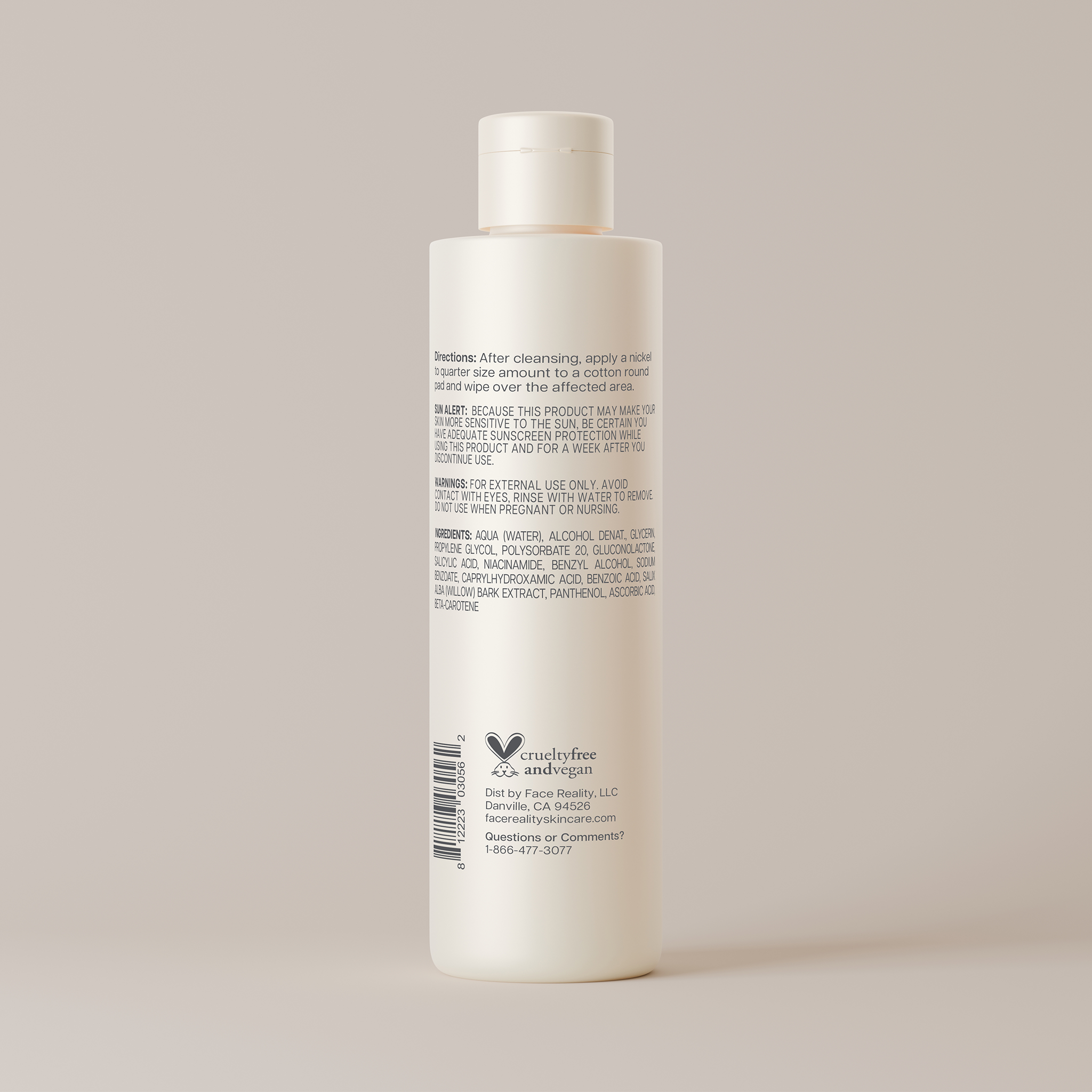Face Reality Sal-C Toner – 180ml | Exfoliating Toner with Salicylic Acid + Vitamin C for Clear, Radiant Skin