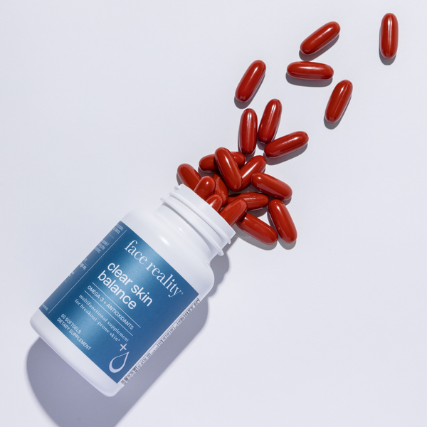 Face Reality Skincare Clear Skin Balance – 60 Softgels | Omega-3 & Antioxidant Skin Supplement