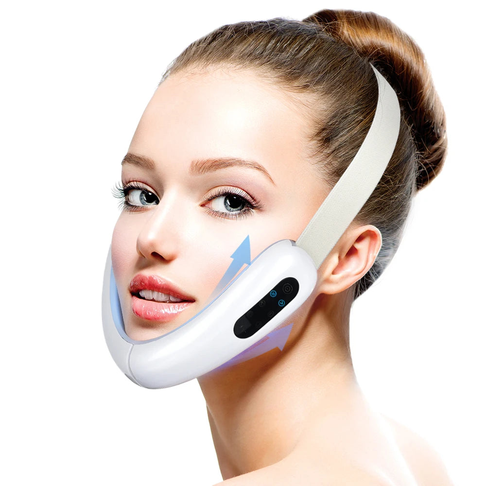 Chin V-Line Up Lift Belt – Red & Blue LED Photon Therapy Face Slimming Device