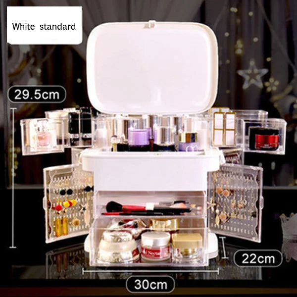 LED Makeup Mirror Storage Box – Dustproof Organised Vanity