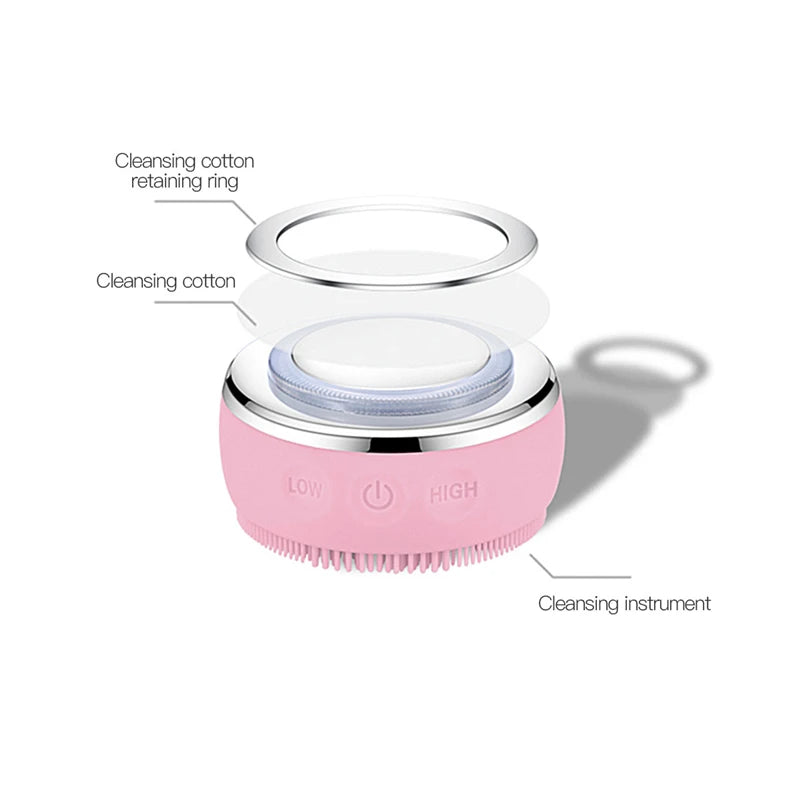 2-in-1 LED Heating Facial Cleansing & Massage Brush – Silicone Sonic Face Cleaner for Deep Pore Cleansing & Skin Rejuvenation