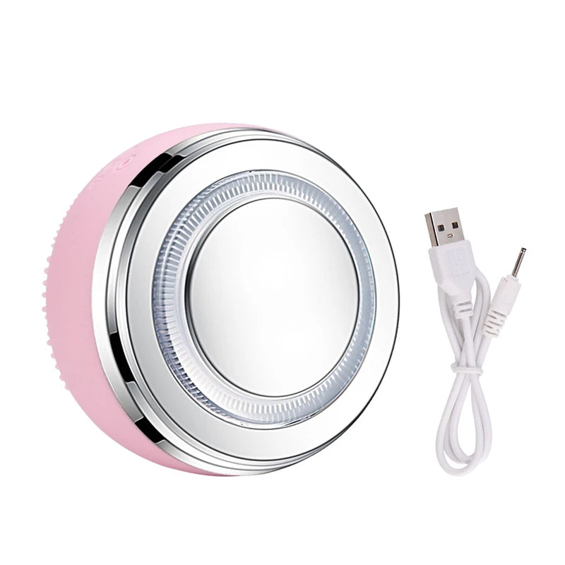 2-in-1 LED Heating Facial Cleansing & Massage Brush – Silicone Sonic Face Cleaner for Deep Pore Cleansing & Skin Rejuvenation
