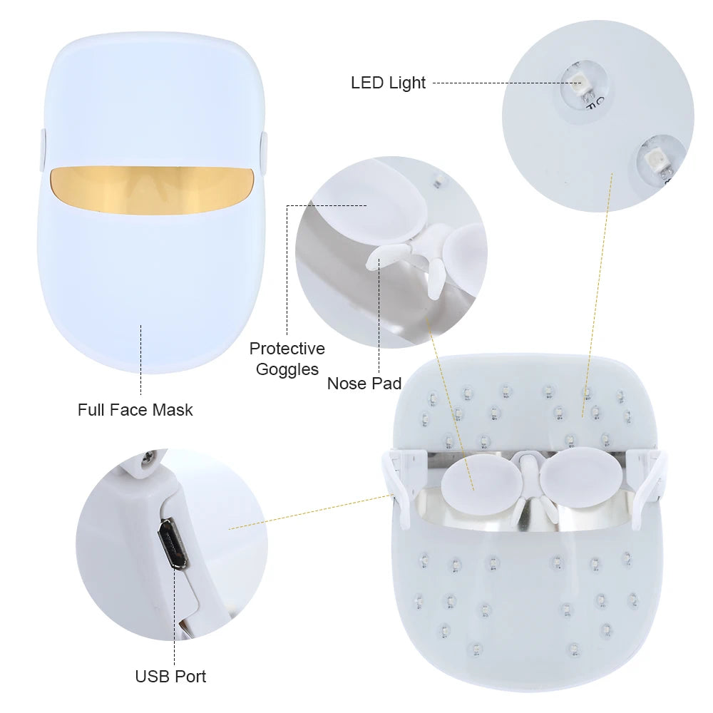 LED Therapy Mask 7 Colors 32 LEDs – Skin Rejuvenation
